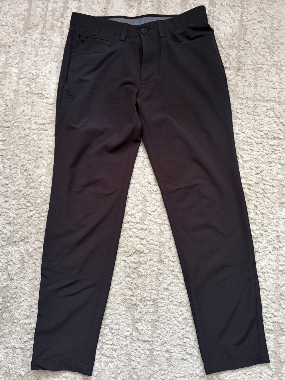 Haggar Active Series Black Slim Fit, 5 pocket Straight Chinos Dress Pants 30x32